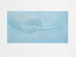 "Nuotatrice" Incisione alla maniera nera su carta Magnani Pescia gr.300 cm.50x72 dimensioni lastra cm.26x50, eseguita con una tiratura di cinquanta esemplari.
